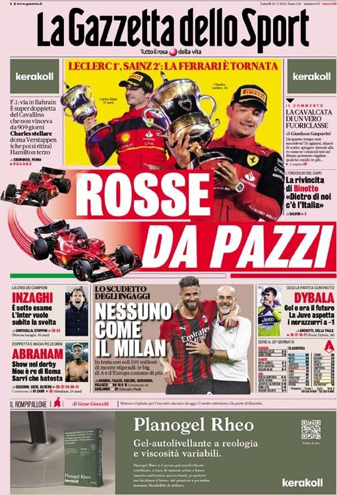 la gazzetta dello sport 005205200