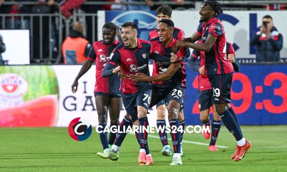 Cagliari Esultanza post gol Gaetano